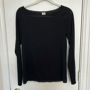 Aritzia Black Long Sleeve Top. Size L.